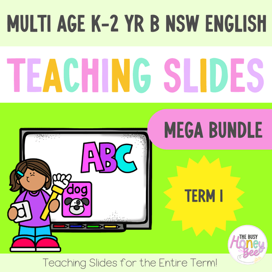 Multi Age K-2 Year B Term 1 English Teaching Slides Mega Bundle - Teaching Slides