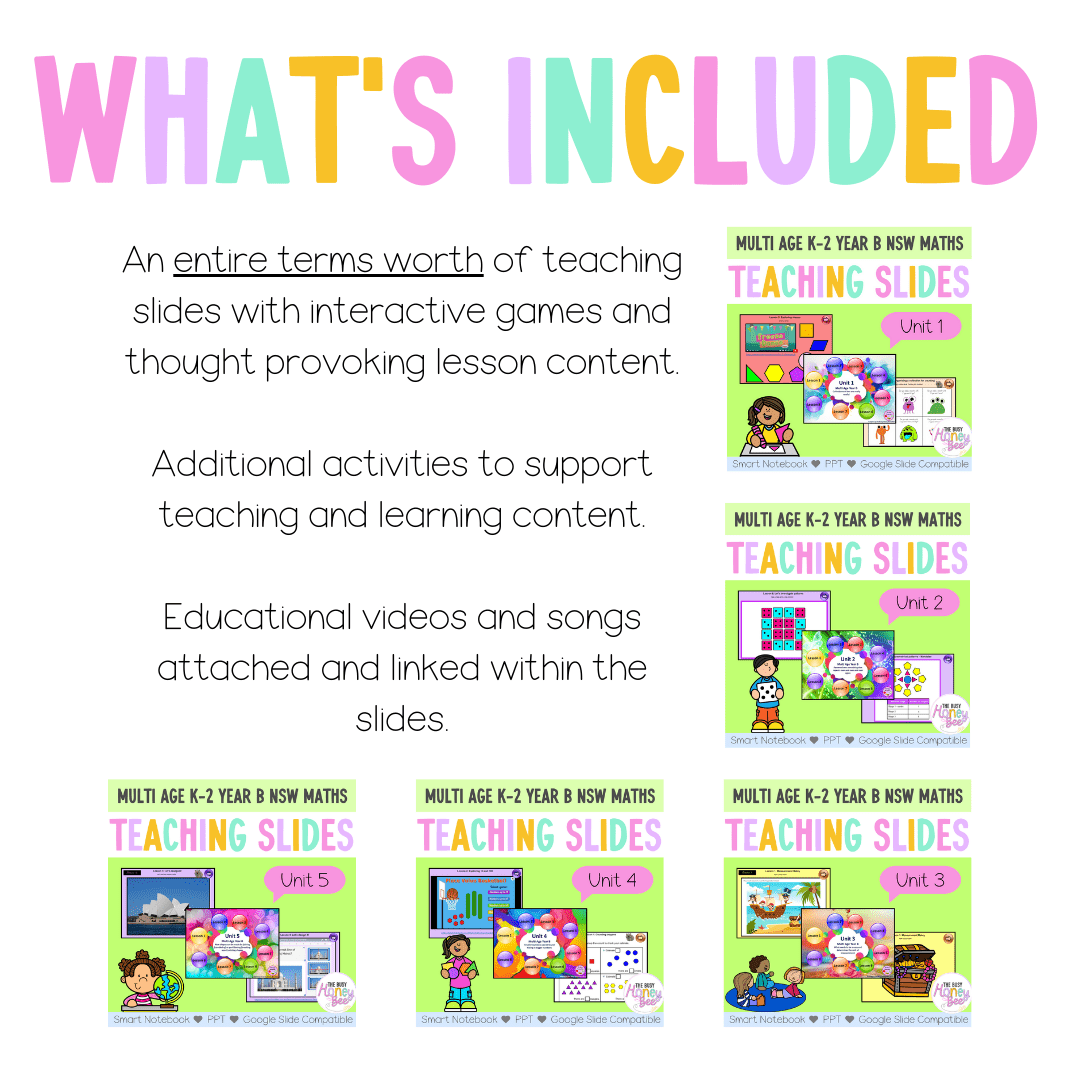 Multi Age K-2 Year B Term 1 Maths Teaching Slides Mega Bundle - Teaching Slides