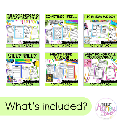 Multi Age K-2 Year B Term 4 English Activity Packs Mega Bundle -