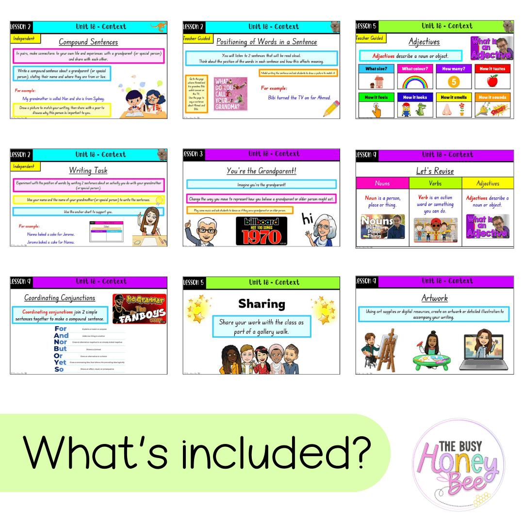 Multi Age K-2 Year B Term 4 English Teaching Slides Mega Bundle - Teaching Slides