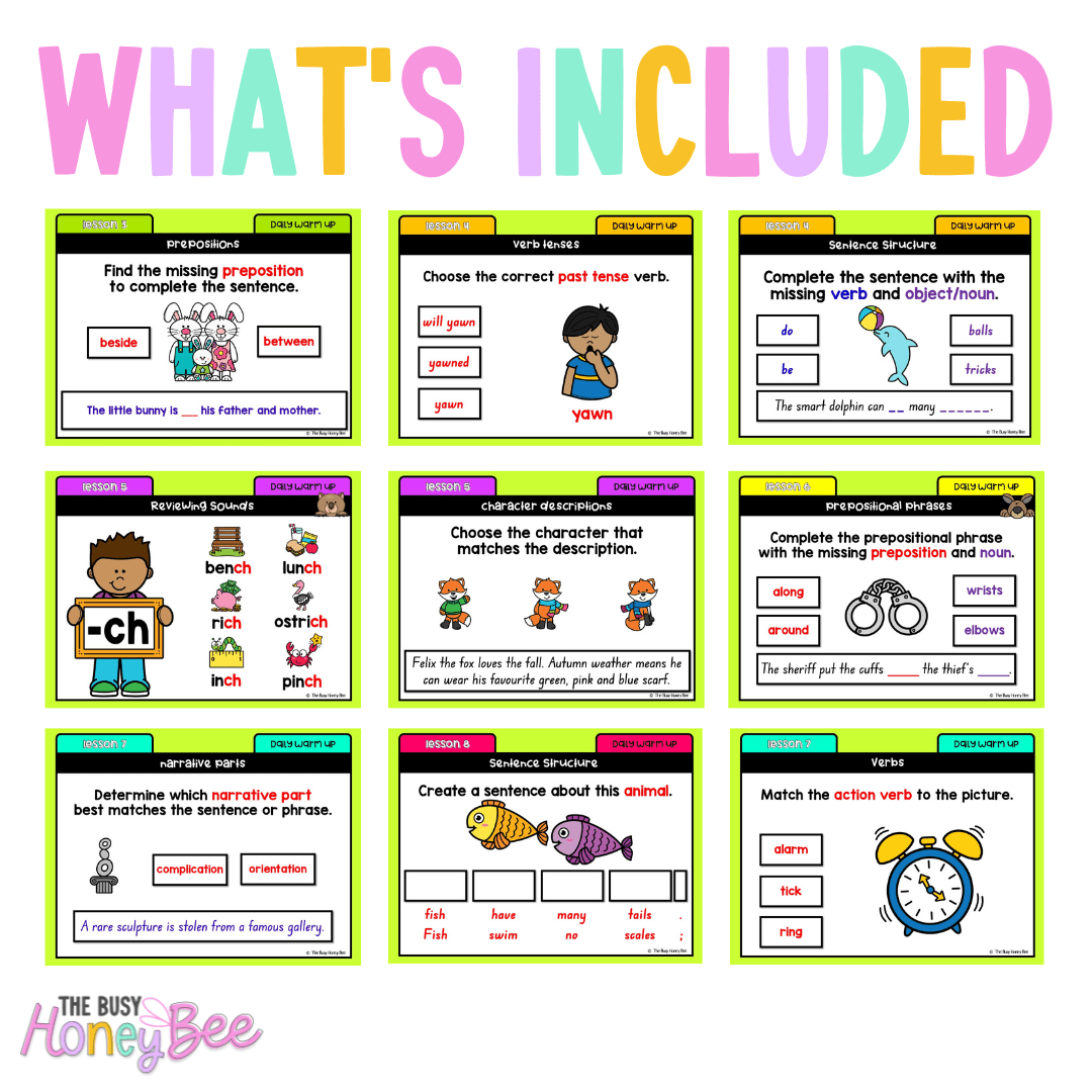 Multi Age K-2 Year B Ultimate English Australian | NSW English Daily Review | Warm-Up Mega Bundle - Warm Up | Revision