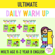 Multi Age K-2 Year B Ultimate English Australian | NSW English Daily Review | Warm-Up Mega Bundle - Warm Up | Revision