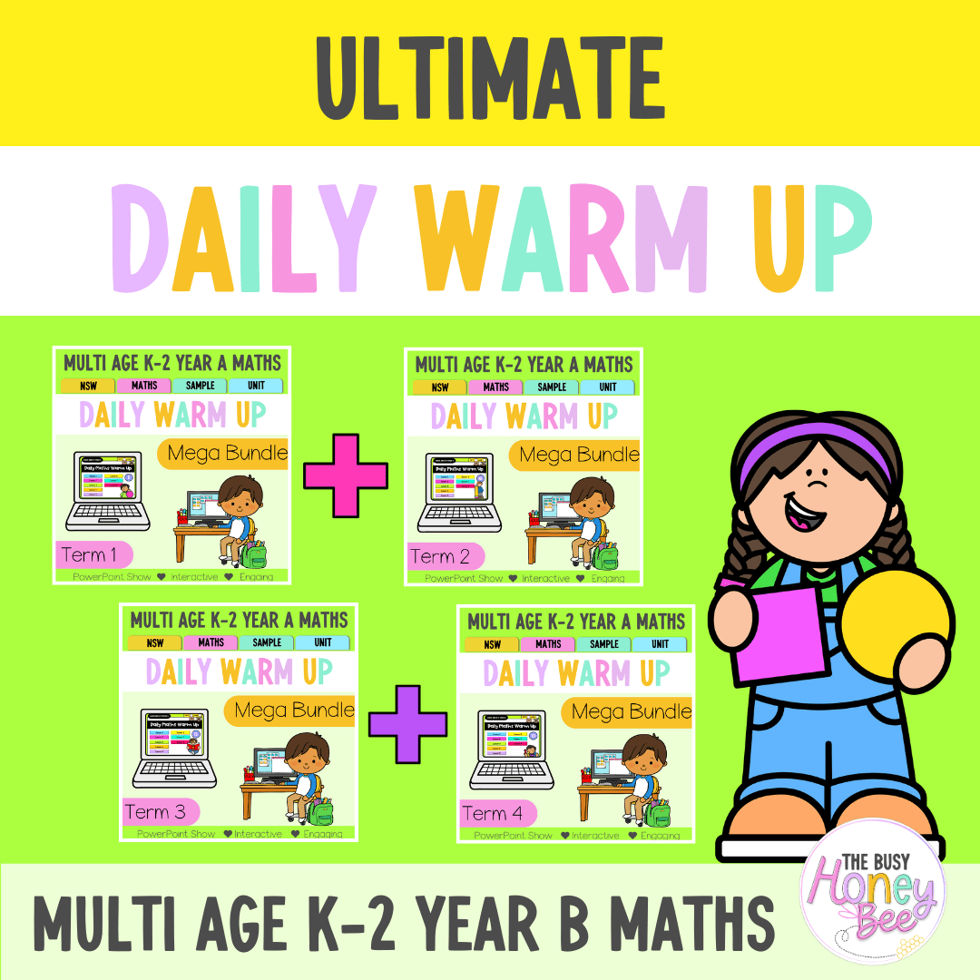 Multi Age K-2 Year B Ultimate Math Australian | NSW Math Daily Review | Warm-Up Mega Bundle - Warm Up | Revision