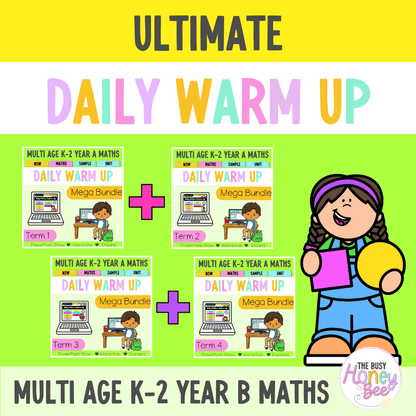 Multi Age K-2 Year B Ultimate Math Australian | NSW Math Daily Review | Warm-Up Mega Bundle - Warm Up | Revision