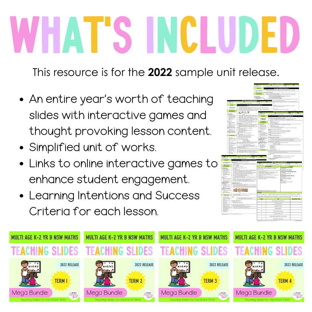 Multi Age K-2 Year B Ultimate Maths Teaching Slides Mega Bundle - Teaching Slides