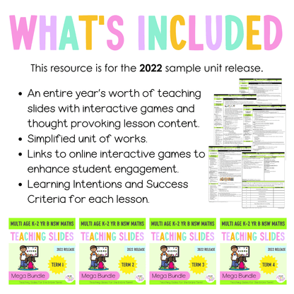 Multi Age K-2 Year B Ultimate Maths Teaching Slides Mega Bundle - Teaching Slides