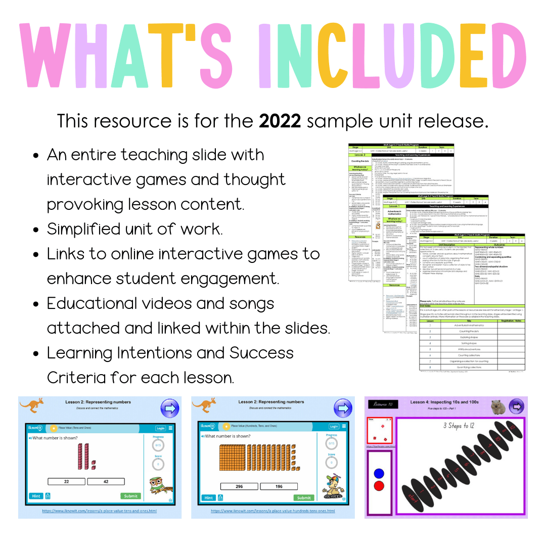 Multi Age K-2 Year B Unit 11 NSW Maths Teaching Slides 2022 - Teaching Slides