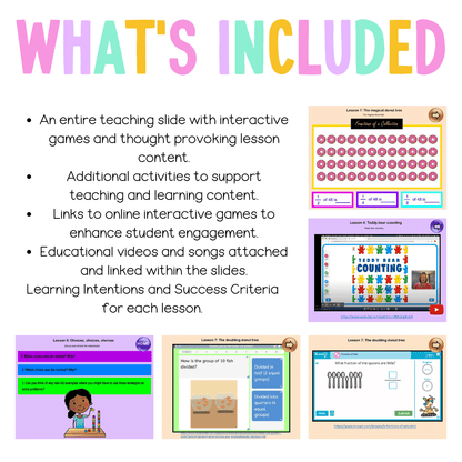 Multi Age K-2 Year B Unit 16 NSW Maths Teaching Slides - Zip Folder: Smart Notebook, PowerPoint, Google Slide Compatible