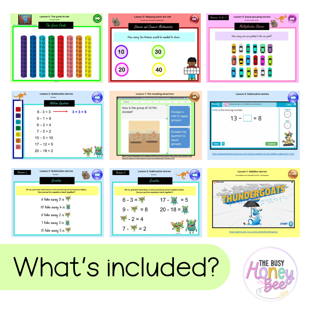 Multi Age K-2 Year B Unit 16 NSW Maths Teaching Slides - Zip Folder: Smart Notebook, PowerPoint, Google Slide Compatible