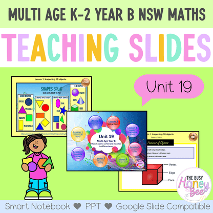 Multi Age K-2 Year B Unit 19 NSW Maths Teaching Slides - Zip Folder: Smart Notebook, PowerPoint, Google Slide Compatible