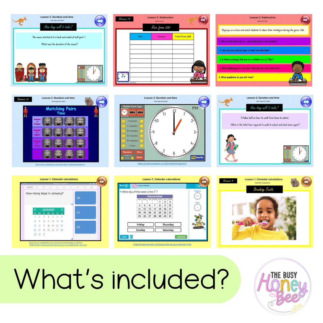 Multi Age K-2 Year B Unit 20 NSW Maths Teaching Slides - Zip Folder: Smart Notebook, PowerPoint, Google Slide Compatible