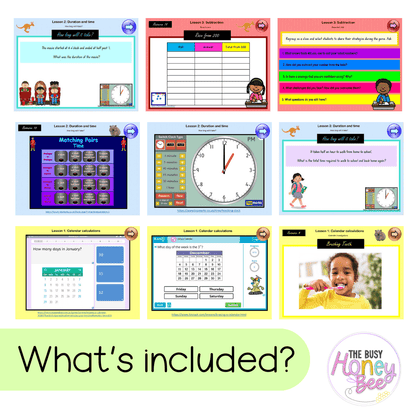 Multi Age K-2 Year B Unit 20 NSW Maths Teaching Slides - Zip Folder: Smart Notebook, PowerPoint, Google Slide Compatible