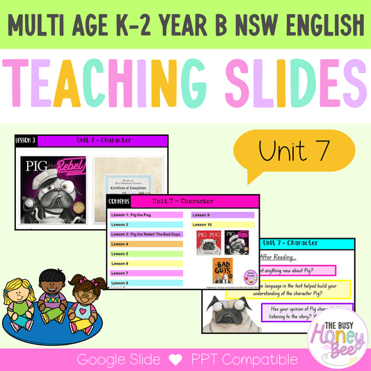 Multi Age K-2 Year B Unit 7 NSW Character English Teaching Slides - Teaching Slides