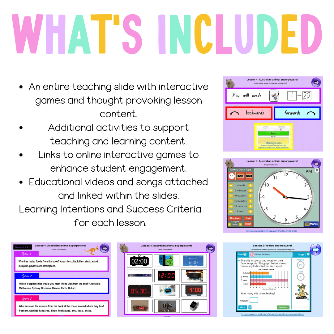 Multi Age K-2 Year B Unit 7 NSW Maths Teaching Slides - Teaching Slides