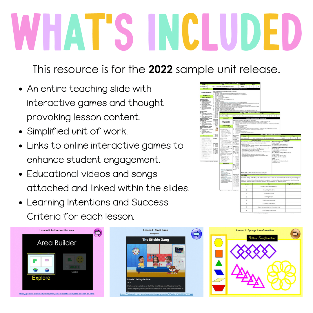 Multi Age K-2 Year B Unit 8 NSW Maths Teaching Slides 2022 - Teaching Slides