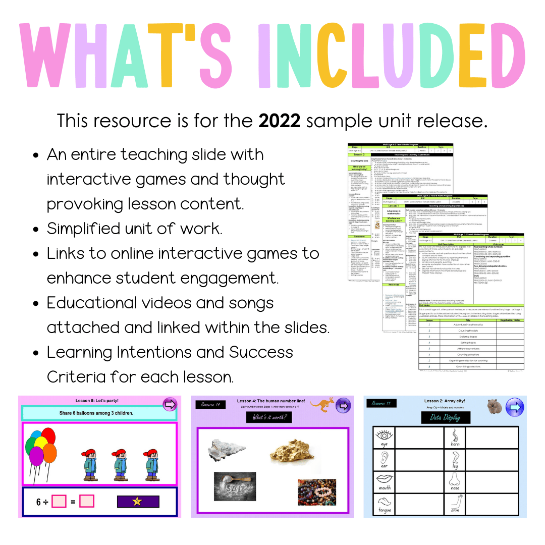 Multi Age K-2 Year B Unit 9 NSW Maths Teaching Slides 2022 - Teaching Slides