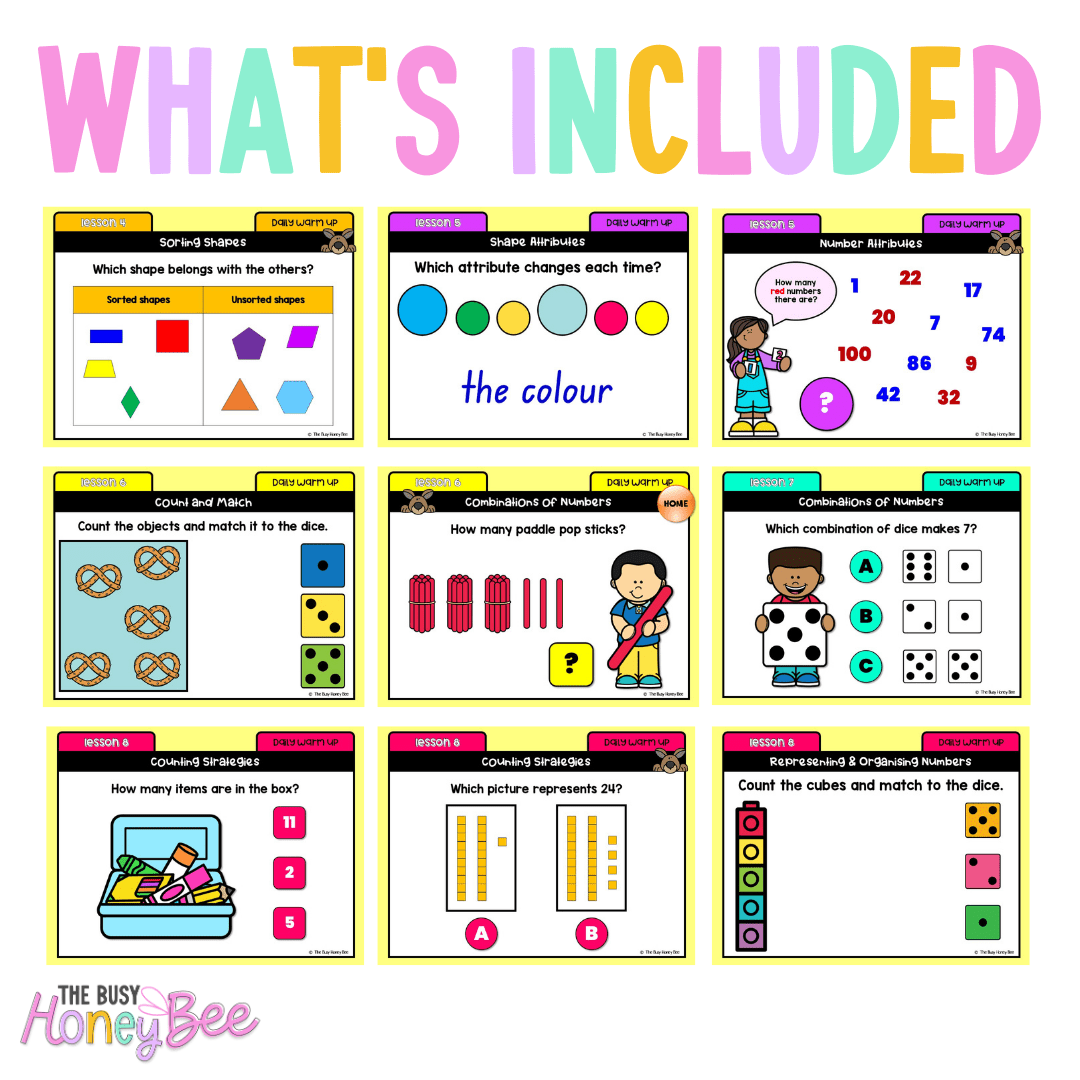 Multi Age K-2 Yr A Australian | NSW Math Daily Review Warm-Up Term 1 Mega Bundle - Warm Ups | Revision