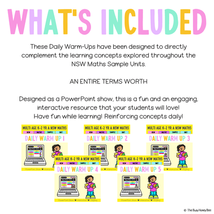 Multi Age K-2 Yr A Australian | NSW Math Daily Review Warm-Up Term 1 Mega Bundle - Warm Ups | Revision