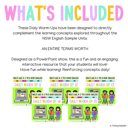 Multi Age K-2 Yr B Australian | NSW English Daily Review Term 4 Mega Bundle - Warm Up | Revision