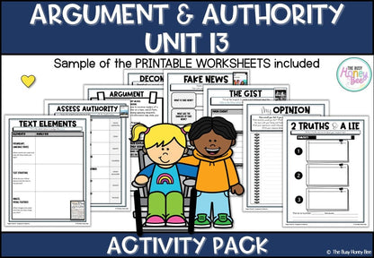 NSW Stage 3 Year B English Sample Unit of Work 13 Argument and Authority Activity Pack -