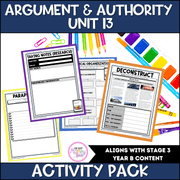 NSW Stage 3 Year B English Sample Unit of Work 13 Argument and Authority Activity Pack -