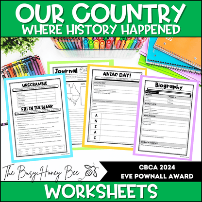 Our Country: Where History Happened - CBCA 2024 - Literacy Book Pack - Activity Pack