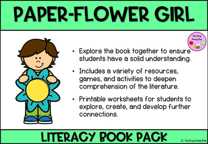 Paper Flower Girl - CBCA 2024 - Literacy Book Pack - Activity Pack