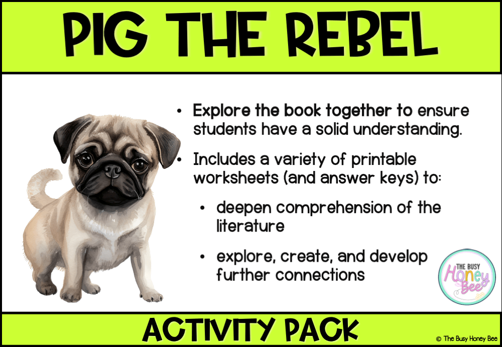 Pig the Rebel by Aaron Blabey Activity Pack -