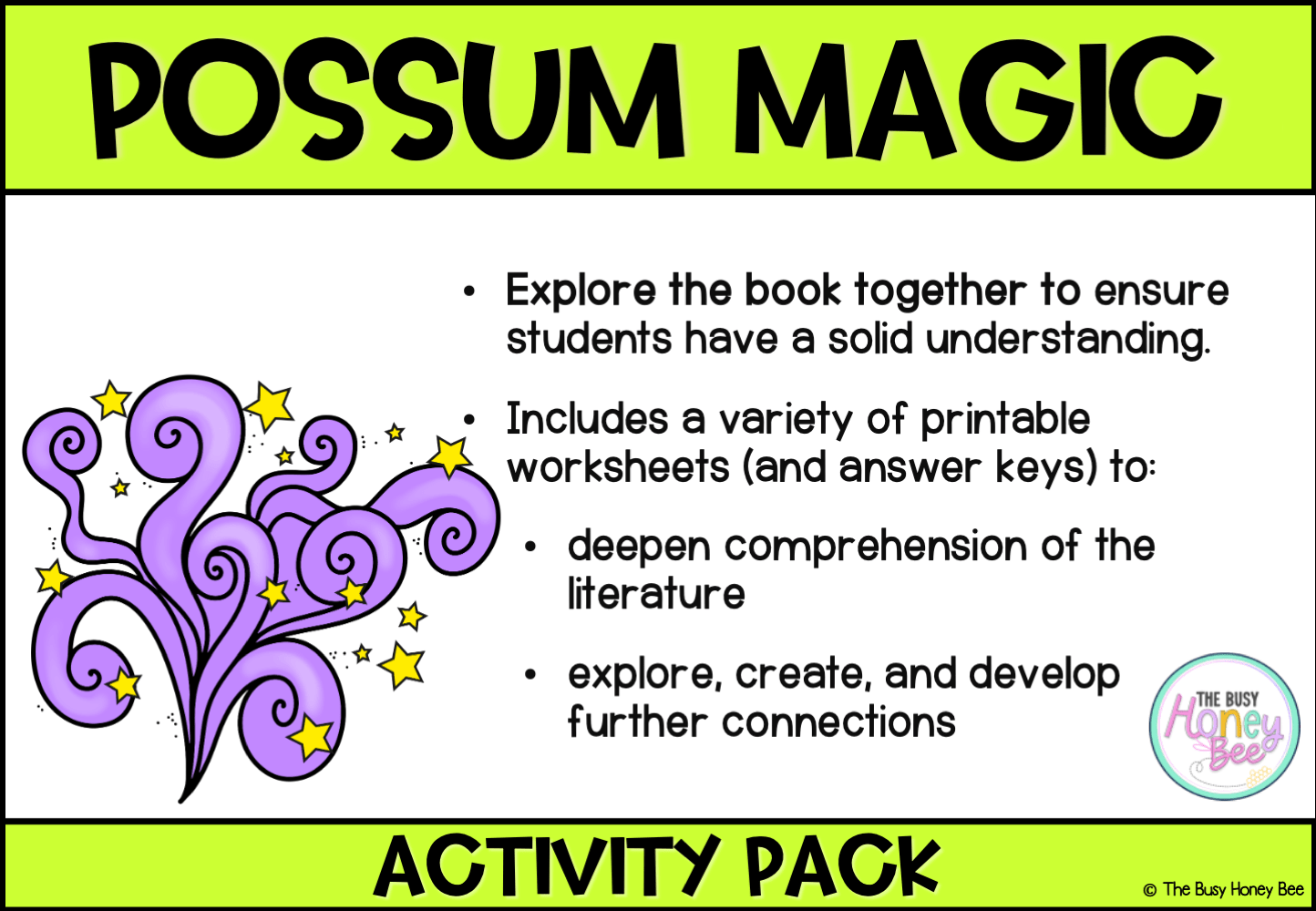 Possum Magic by Mem Fox Activity Pack - Activity Pack