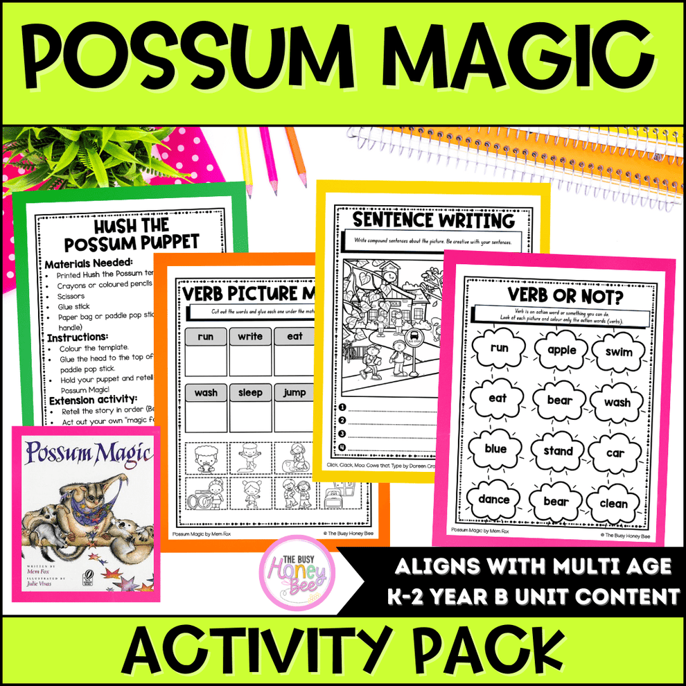 Possum Magic by Mem Fox Activity Pack – The Busy Honey Bee