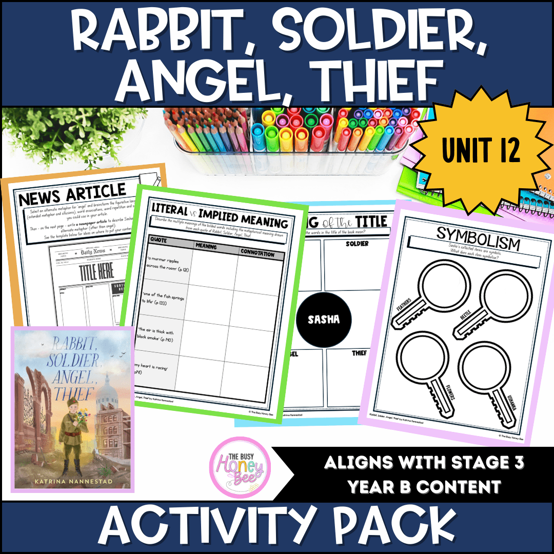 Rabbit, Soldier, Angel, Thief Unit 12 Activity Pack -