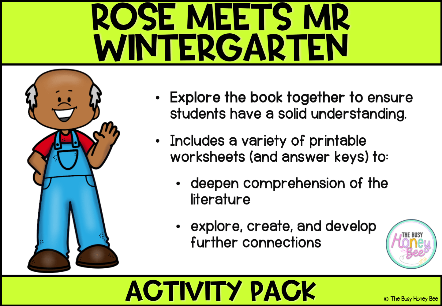 Rose Meets Mr Wintergarten by Bob Graham Activity Pack - Activity Pack