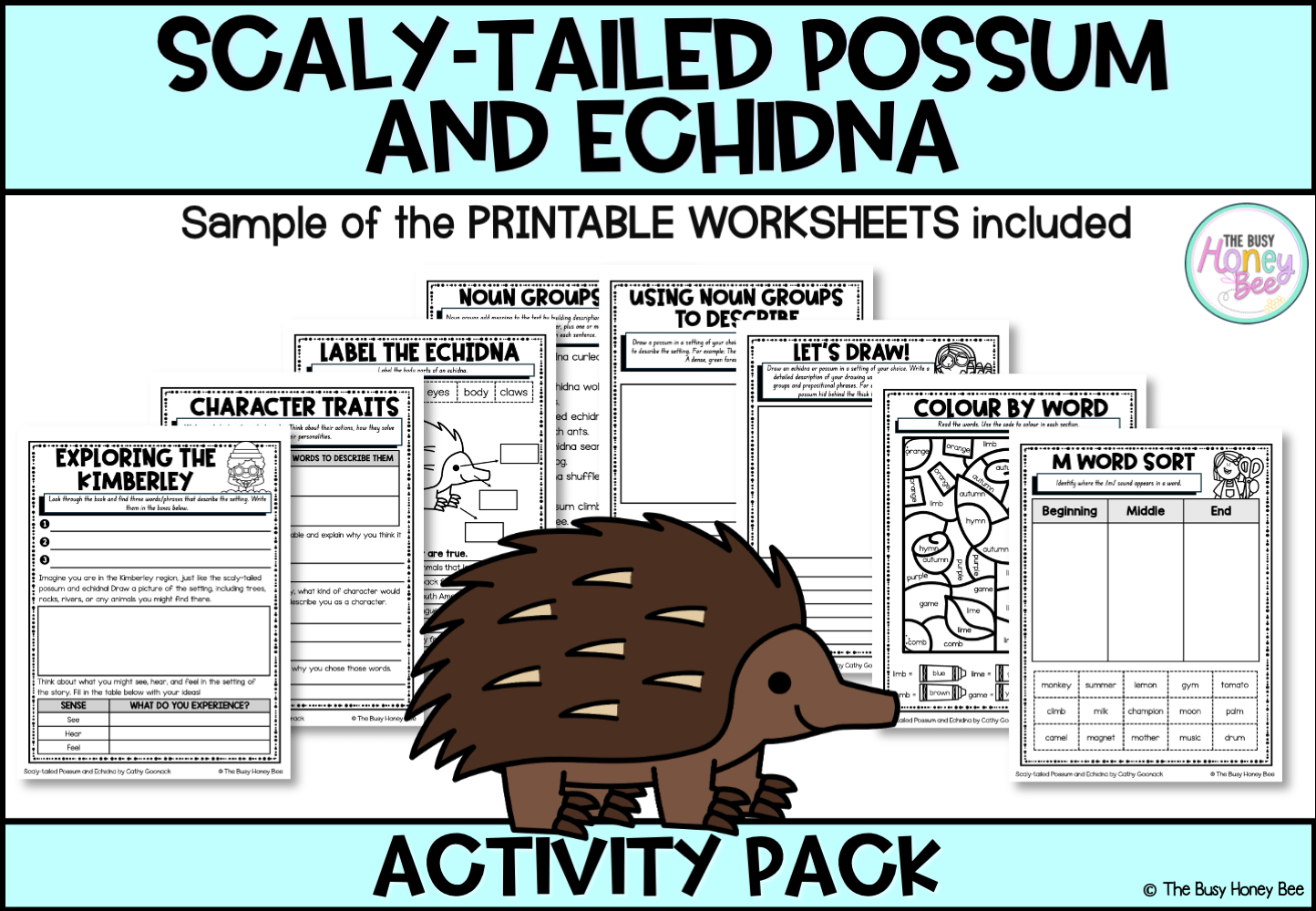 Scaly-tailed Possum and Echidna by Cathy Goonack Activity Pack -