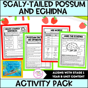 Scaly-tailed Possum and Echidna by Cathy Goonack Activity Pack -