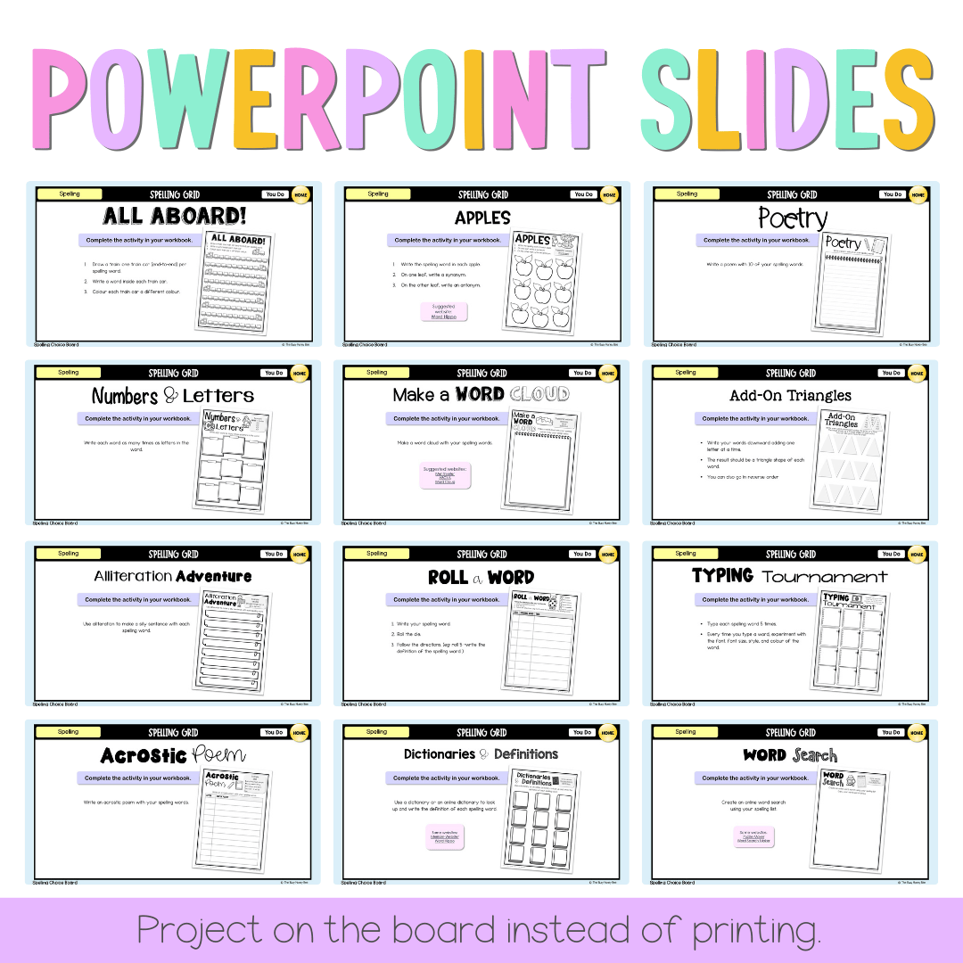 Spelling Grid Teaching Bundle 1 -