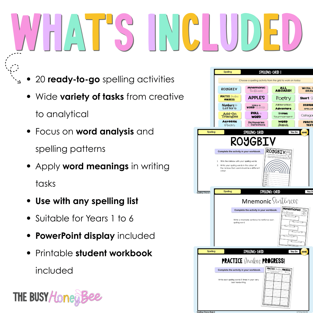 Spelling Grid Teaching Bundle 1 -