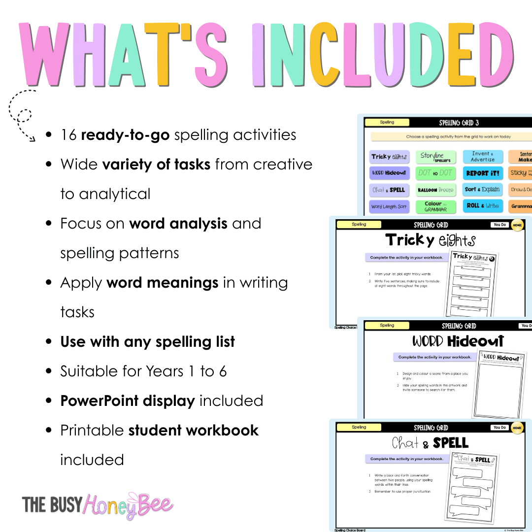 Spelling Grid Teaching Bundle 3 -