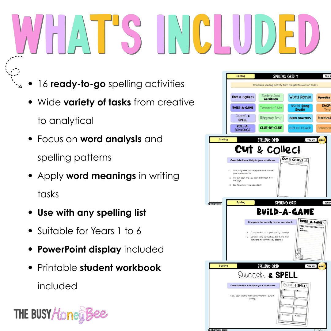Spelling Grid Teaching Bundle 4 -