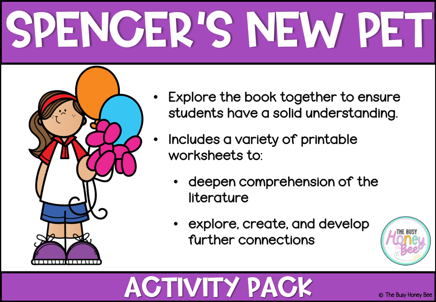 Spencer’s New Pet by Jessie Sima Activity Pack - Activity Pack