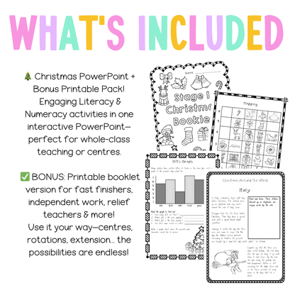 Stage 1 Christmas Activities PowerPoint and Booklet - Activity Pack