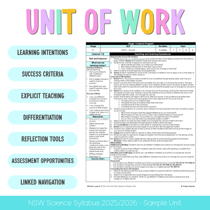 Stage 1 NSW Science Sample Unit 5 Teaching Pack - Teaching Bundle