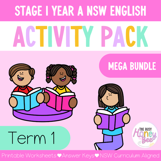 Stage 1 Year A and Multi Age K-2 Year A Term 1 English Activity Packs Mega Bundle -