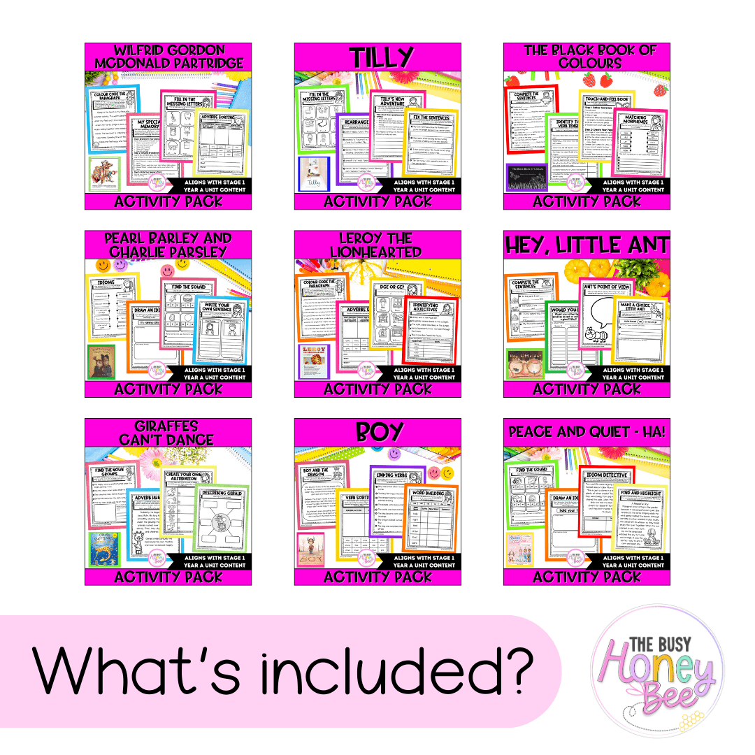 Stage 1 Year A and Multi Age K-2 Year A Term 3 English Activity Packs Mega Bundle - Activity Pack