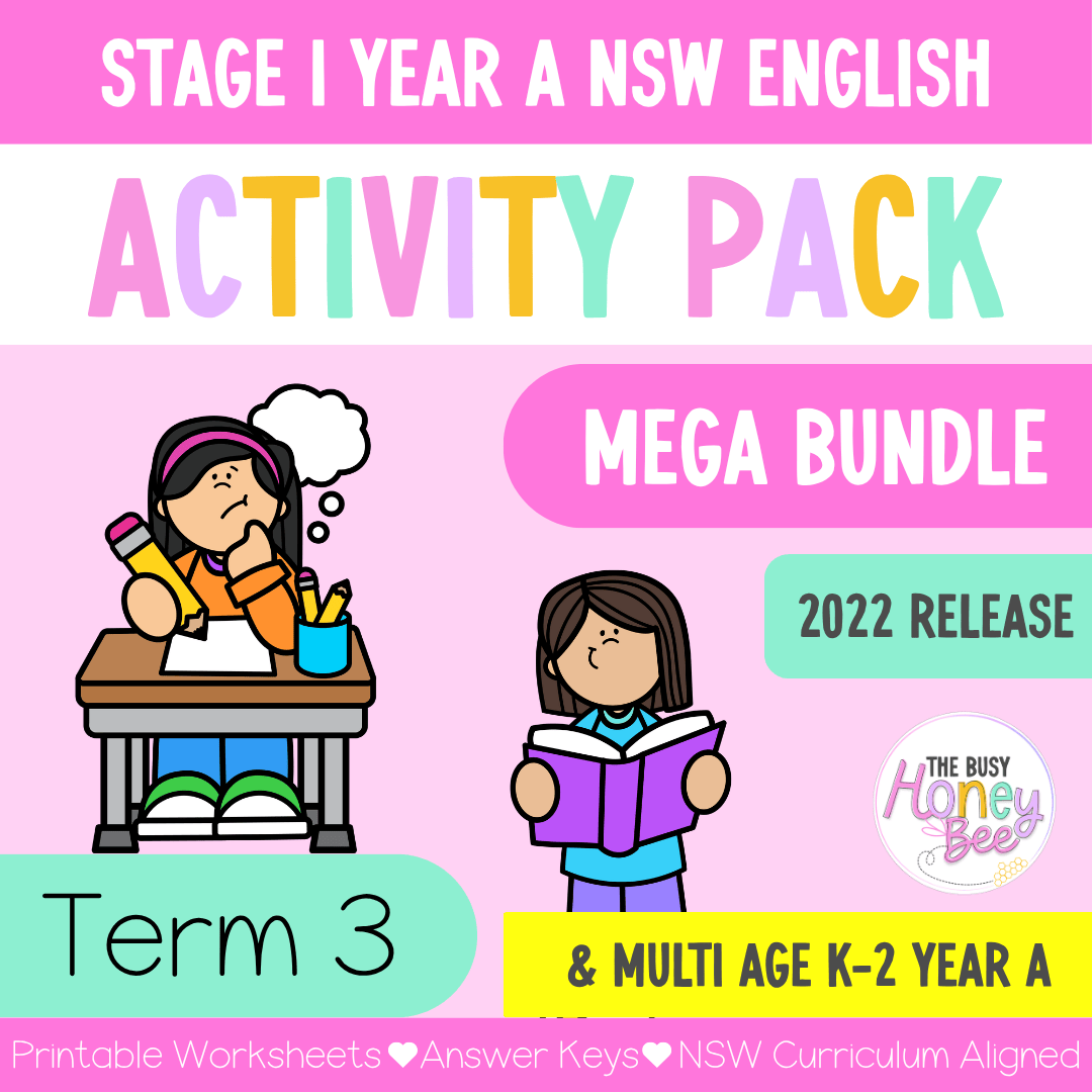 Stage 1 Year A and Multi Age K-2 Year A Term 3 NSW English Activity Packs Mega Bundle 2022 - Activity Pack