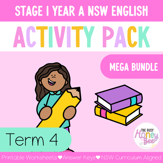 Stage 1 Year A and Multi Age K-2 Year A Term 4 English Activity Packs Mega Bundle - Teaching Slides