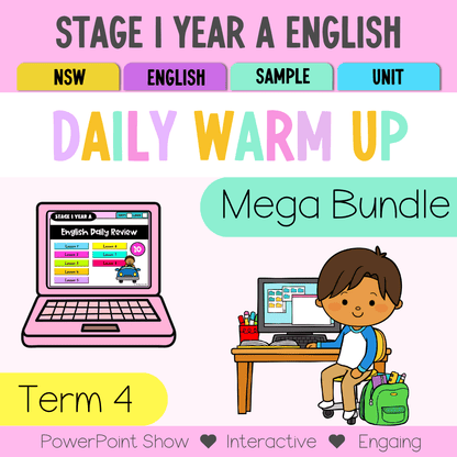 Stage 1 Year A Australian | NSW English Daily Review| Warm Up Term 4 Mega Bundle - Warm Up | Revision