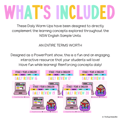 Stage 1 Year A Australian | NSW English Daily Review| Warm Up Term 4 Mega Bundle - Warm Up | Revision