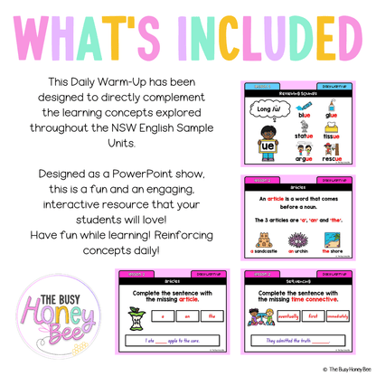 Stage 1 Year A Australian | NSW English Daily Review | Warm-Up Unit 10 -