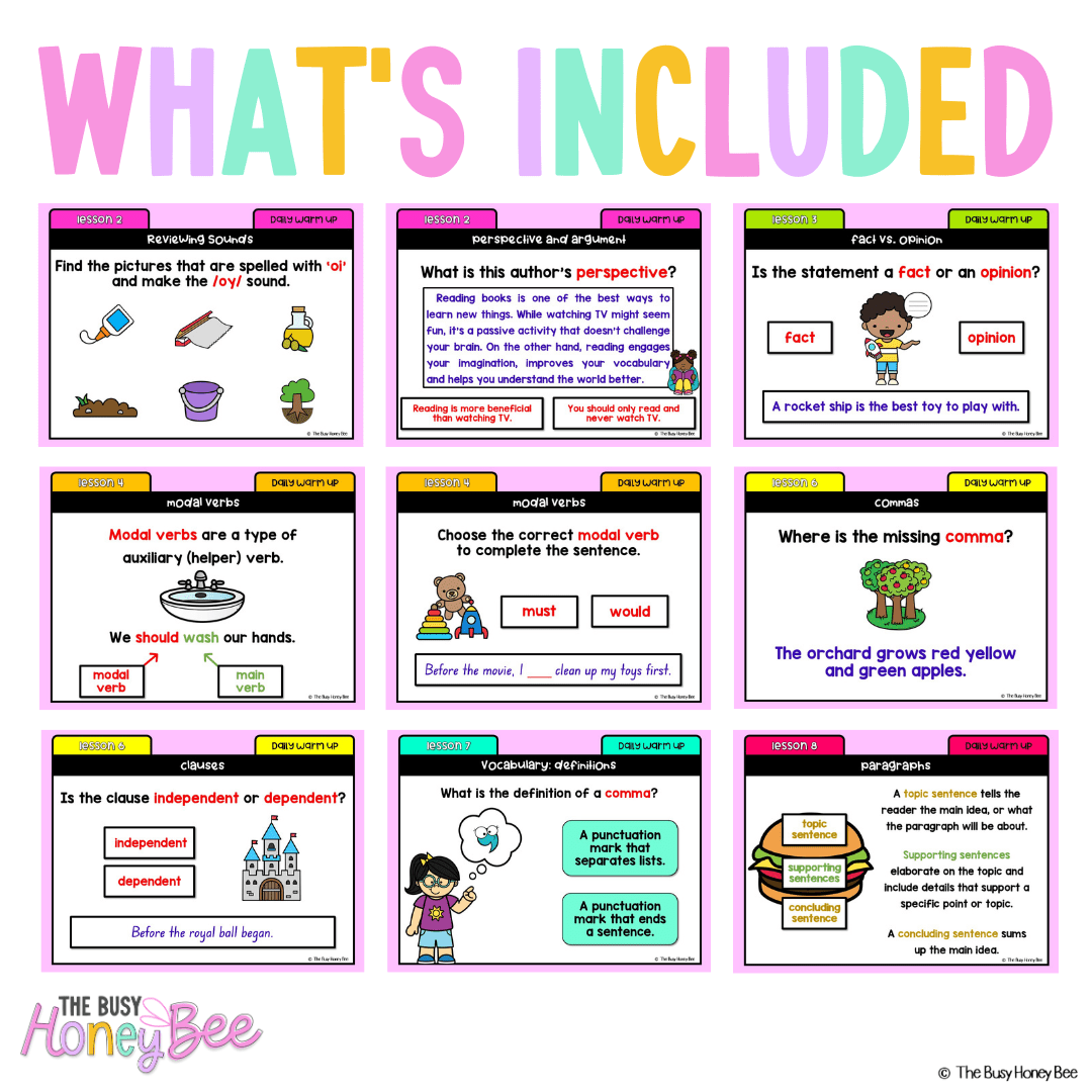 Stage 1 Year A Australian | NSW English Daily Review | Warm-Up Unit 11 -