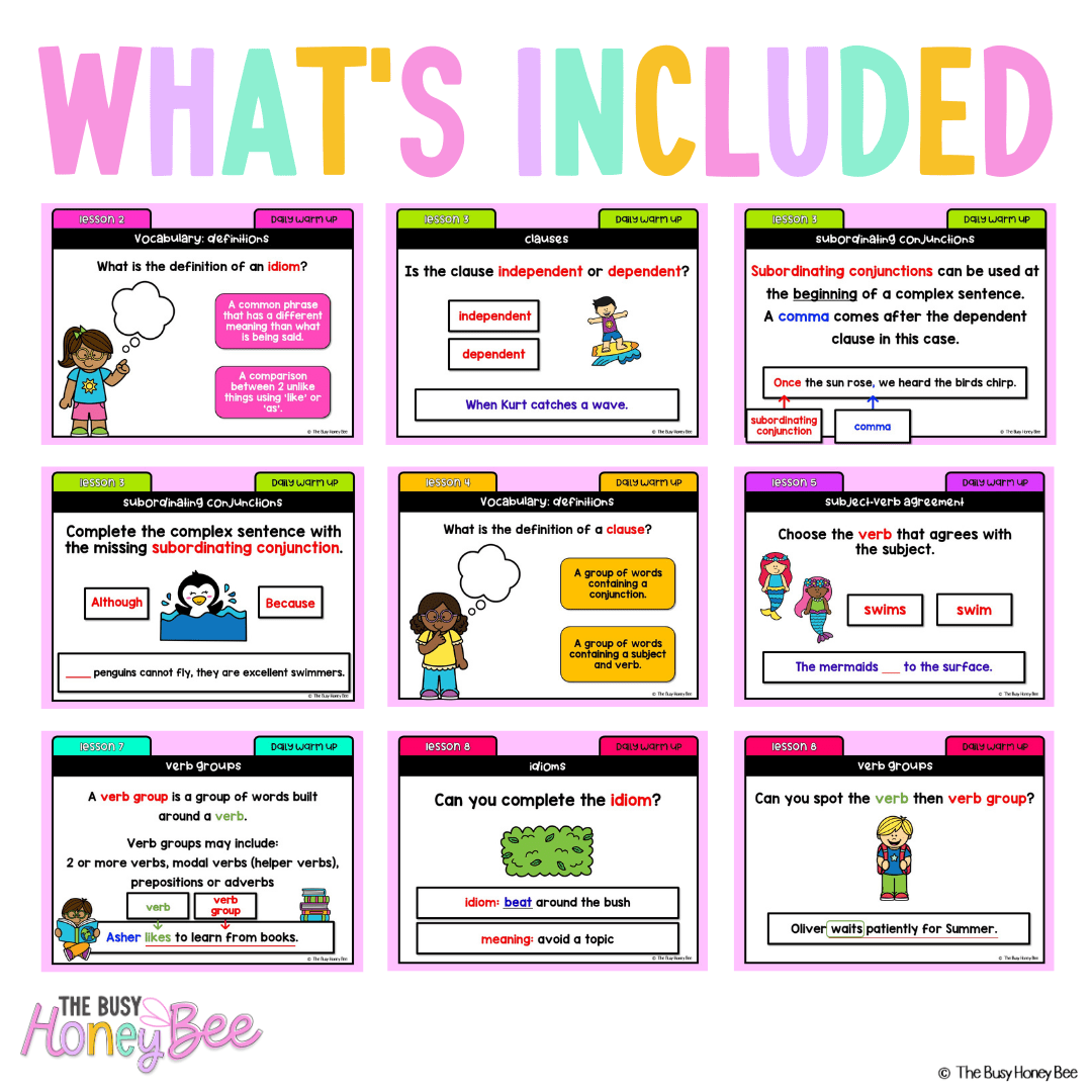 Stage 1 Year A Australian | NSW English Daily Review | Warm-Up Unit 12 -